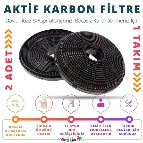 Arçelik P 18 YCB - YCG - YCK - YCS Davlumbaz Karbon Filtresi