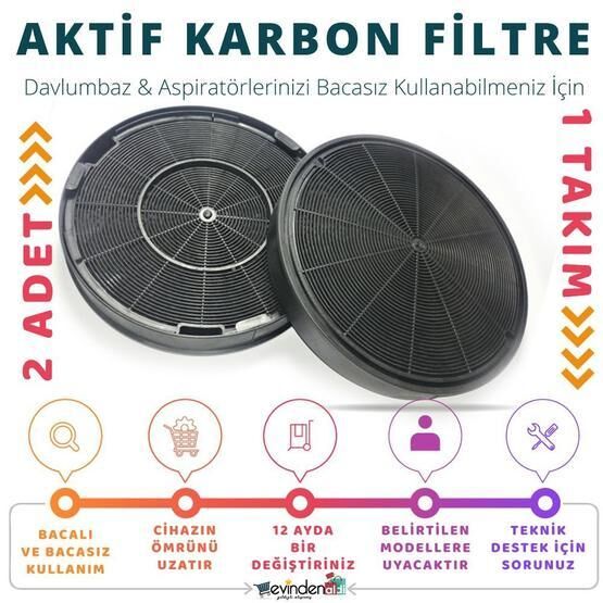 Arçelik P 27 YB - YI - YS Davlumbaz Karbon Filtresi