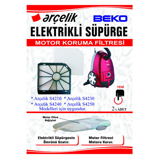 Arçelik S 4210 4230 4240 4250 Süpürge Motor Koruma Filtresi 2li Elektrikli Süpürge Aksesuarları Fiyatı
