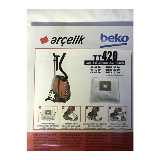 Arçelik S4210 -s 4250 Süpürge Torbası 10 Adet Elektrikli Süpürgeler Fiyatı