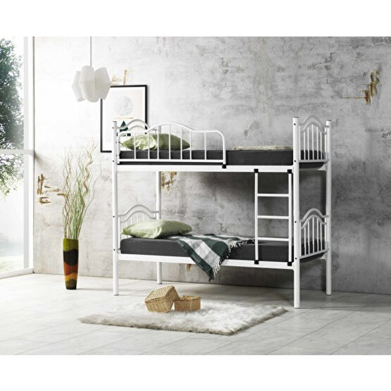 Argimo Belinay Genç Çocuk Odası Metal Ranza - 90 x 190 cm - Beyaz Ranza Fiyatı