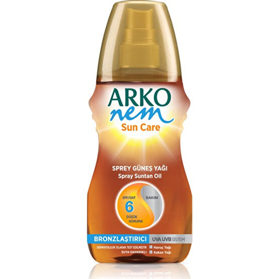 Arko Nem Güneş Bakım Sprey Yağı 6 Faktör 150ml Bronzlaştırıcılar Fiyatı