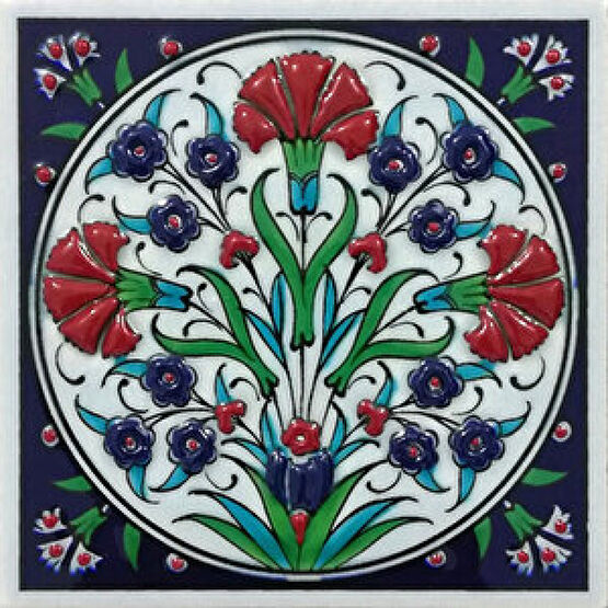 Armada Çini 10x10 Cm Ed 105 Üç Karanfil Kütahya El Dekoru Çini Pano Duvar Panosu Fiyatı