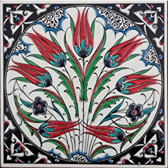 Armada Çini 20x20 Cm Ed 305 Kobalt Rumi Lalezar El Dekoru Çini Pano Duvar Panosu Fiyatı