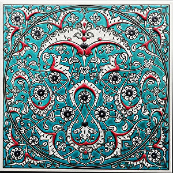 Armada Çini 20x20 Cm Ed 324 İznik Rumili Desen Eldekoru Çini Karo Duvar Panosu Fiyatı