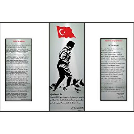 Armada Çini Gri Atatürk Köşesi Digital Seramik Baskı Pano Çalışması Duvar Panosu Fiyatı
