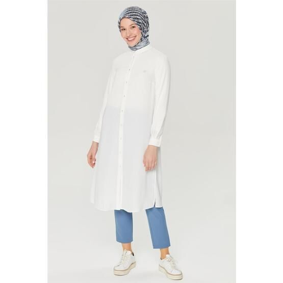 Armine 21YH411 Ekru Kadın Tesettür Tunik