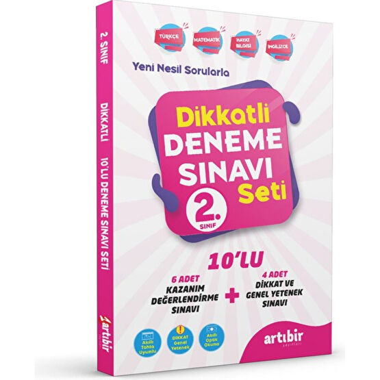 Artıbir Yayınları 2. Sınıf Dikkatli Deneme Sınavı Seti Kaynak Kitapları Fiyatı