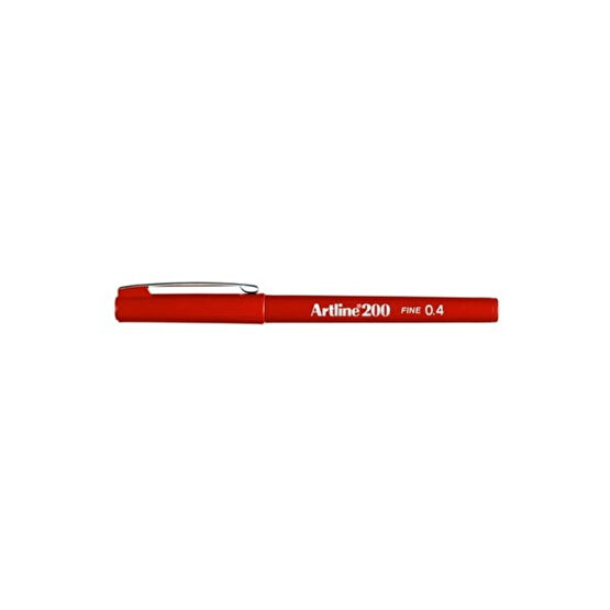 artline 200 Fineliner Kalem 0.4 mm Koyu Kırmızı Keçe Uçlu Kalem Fiyatı
