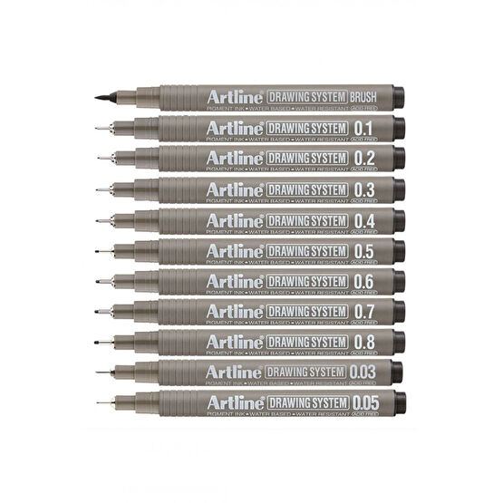 artline Drawing System Teknik Çizim Kalemi 11li Tam Set Teknik Çizim ve Grafik Kalemi Fiyatı