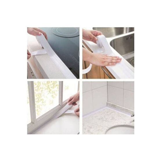 Arus 3.2 M Banyo Küvet Mutfak Lavabo Beyaz Su Sızdırmaz Bant Su Geçirmez Kenar Bandı Sızdırmazlık Tamir