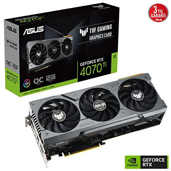 Asus TUF Gaming GeForce RTX 4070 Ti OC Tuf-Rtx4070Ti-O12G-Gaming 12 GB 192 Bit Gddr6X Dx12 Dlss 3 Gaming Ekran Kartı Ekran Kartları Fiyatı