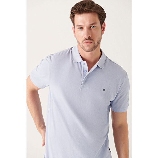 Avva Erkek Açık Mavi %100 Pamuk Serin Tutan Standart Fit Normal Kesim Polo Yaka T-shirt L Beden Erkek T-shirt Fiyatı