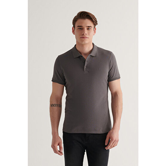 Avva Erkek Antrasit %100 Pamuk Serin Tutan Standart Fit Normal Kesim Polo Yaka T-shirt M Beden Erkek T-shirt Fiyatı