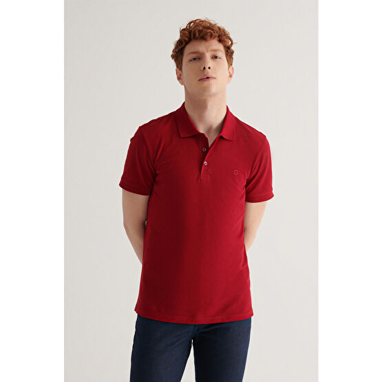 Avva Erkek Bordo %100 Pamuk Serin Tutan Standart Fit Normal Kesim Polo Yaka T-shirt L Beden Erkek T-shirt Fiyatı
