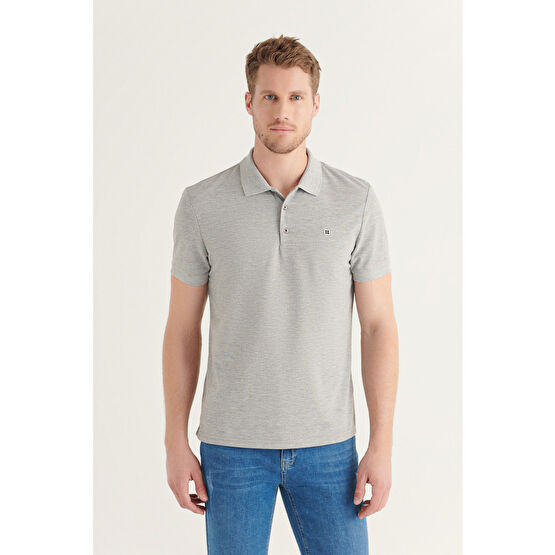 Avva Erkek Gri %100 Pamuk Serin Tutan Standart Fit Normal Kesim Polo Yaka T-shirt L Beden Erkek T-shirt Fiyatı