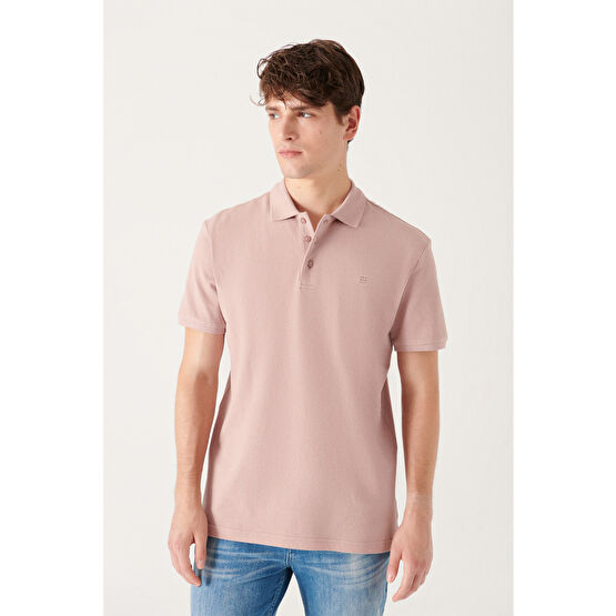 Avva Erkek Pudra %100 Pamuk Serin Tutan Standart Fit Normal Kesim Polo Yaka T-shirt XS Beden Erkek T-shirt Fiyatı
