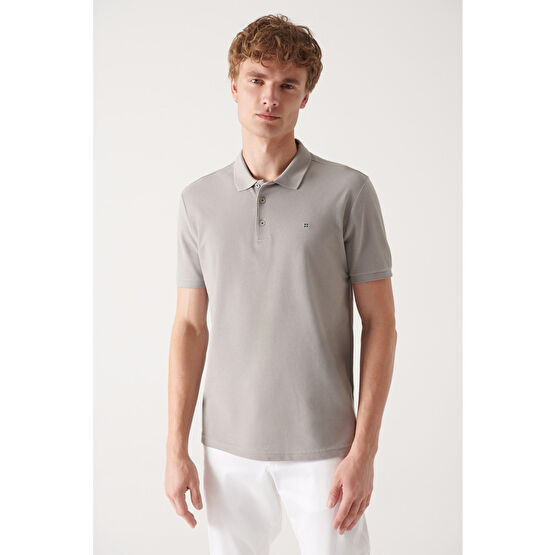 Avva Erkek Taş %100 Pamuk Serin Tutan Standart Fit Normal Kesim Polo Yaka T-shirt XL Beden Erkek T-shirt Fiyatı