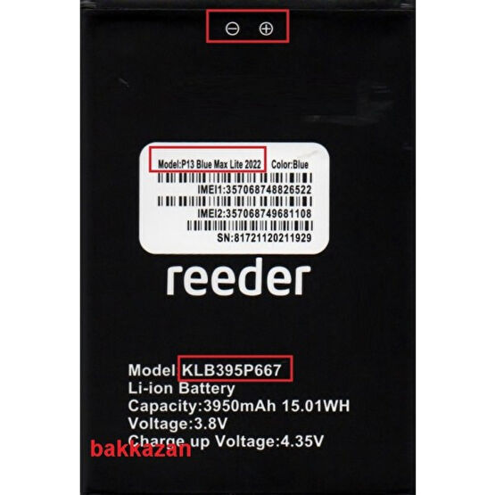 AXYA Reeder P13 Blue Max Lite 2022 KLB395P667 Batarya Pil Cep Telefonu Bataryası Fiyatı