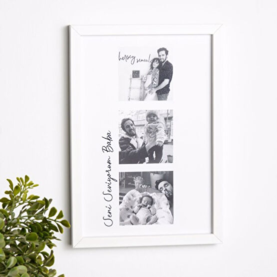 Babaya 3 Fotoğraflı 20x30 Yapışan Çerçeve