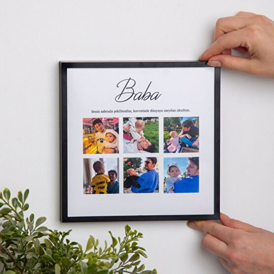 Babaya 6 Fotoğraflı 20x20 Yapışan Çerçeve