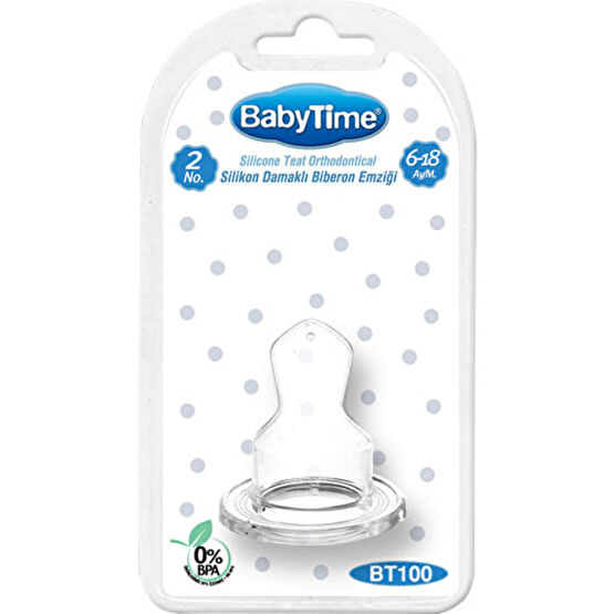 Baby Time Babytime Silikon Damaklı Biberon Emziği 6-18 Ay (2 No) Biberon Emziği Fiyatı