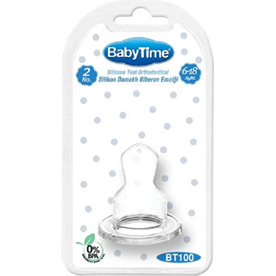 Baby Time Silikon Damaklı Biberon Emziği 0-6 Ay (1 No) Biberon Emziği Fiyatı
