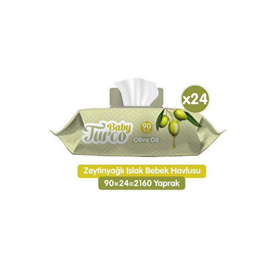 Baby Turco Zeytinyağlı Islak Bebek Havlusu 24x90 Adet