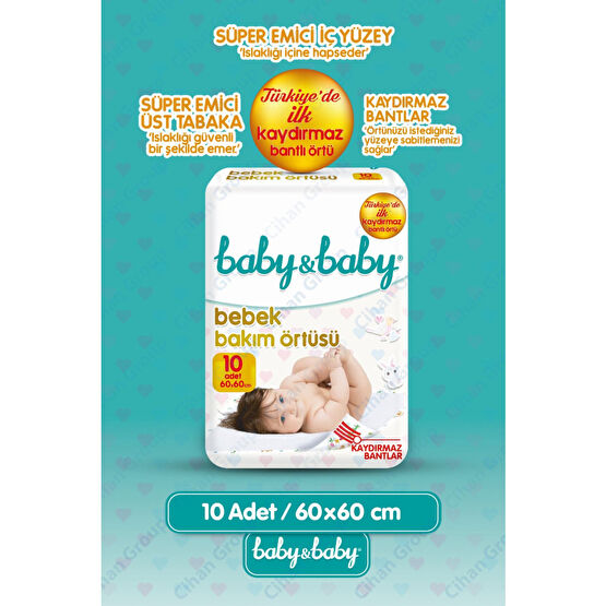 Baby&Baby Bebek Bakım Örtüsü 60x60cm Alt Açma Bezi 10 Adet Bebek Alt Açma Örtüsü Fiyatı
