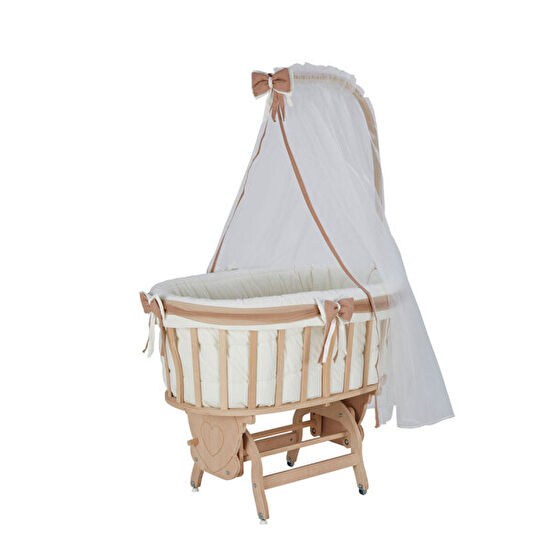 Babycom 56x92 CM Ekstra Doğal Boyasız Ahşap Sepet Beşik Bebek Oyun Parkı & Beşikleri Fiyatı