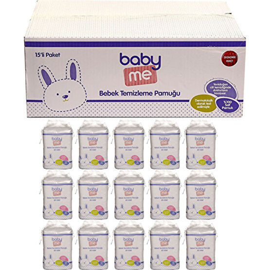 Baby&Me Bebek Temizleme Pamuğu 15 x 60  Adet Bebek Kulak Çubuğu Fiyatı
