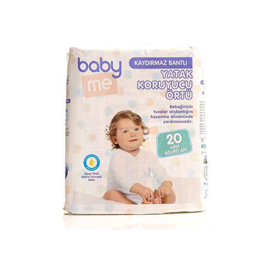 Baby&Me Kaydırmaz Bantlı Yatak Koruyucu Örtü 60x90 cm 20 Adet Bebek Alt Açma Örtüsü Fiyatı