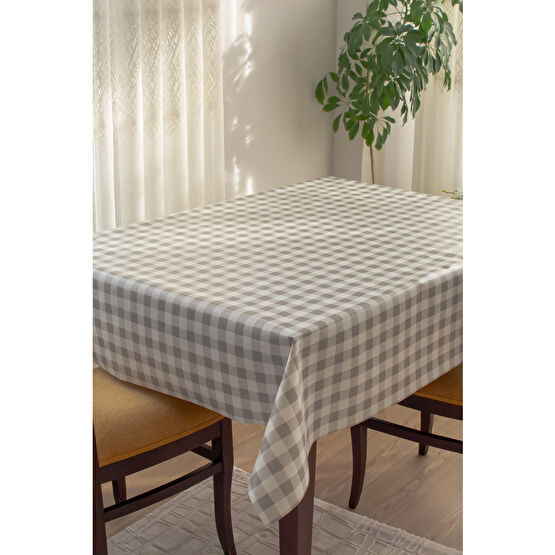Barış Home Collection Astarlı Silinebilir Hijyenik Kare Ekose Desen Muşamba Pvc Masa Örtüsü 140 x 200 Beden Masa Örtüsü Fiyatı