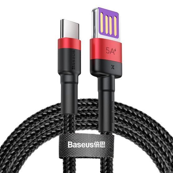 Baseus Cafule Special Edition Kırmızı Siyah 1 mt 5A Hızlı Şarj & Data Kablosu
