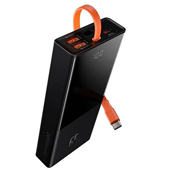Baseus Elf 20.000 Mah Digital Display 65W Siyah Powerbank Taşınabilir Şarj Cihazı - Powerbank Fiyatı
