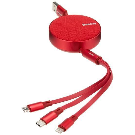 Baseus Fabric Kırmızı 3 in 1 1.2 mt 3.5 A Data Aktarım Kablosu