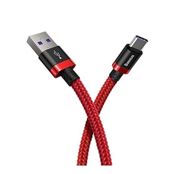 Baseus Gold Belt Serisi Kırmızı Siyah 1 mt 5 A Şarj & Data Aktarım Kablosu