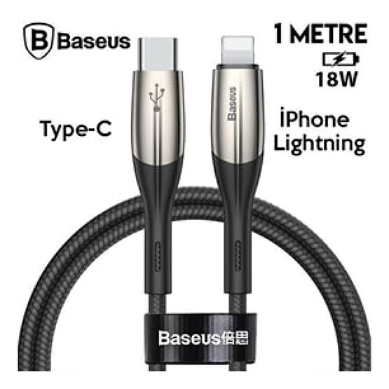 Baseus Horizontal USB Type-C PD18W iPhone 12-11 PRO,XR XS MAX Hızlı Şarj Kablo 1Metre Disk Kablosu Fiyatı