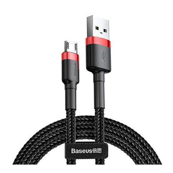 Baseus Kırmızı 1 m 2.4 A USB Type A & Micro USB Cafule Serisi Şarj & Data Aktarım Kablosu