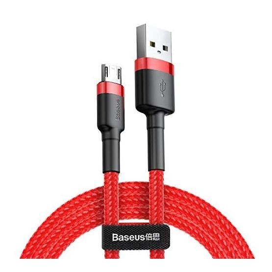 Baseus Kırmızı 1 m 2.4 A USB Type A & Micro USB Cafule Serisi Şarj & Data Aktarım Kablosu