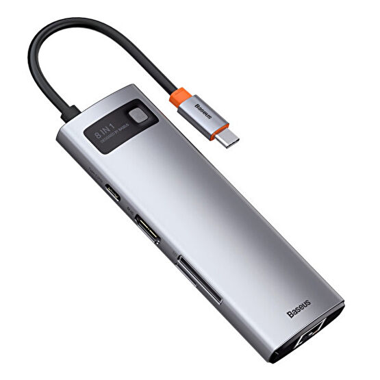 Baseus Metal Gleam 8’i 1 Arada Multifonksiyonel Type-C Hub Dock Station Gri Usb Çoklayıcı Bilgisayar Çevirici ve Adaptörü Fiyatı
