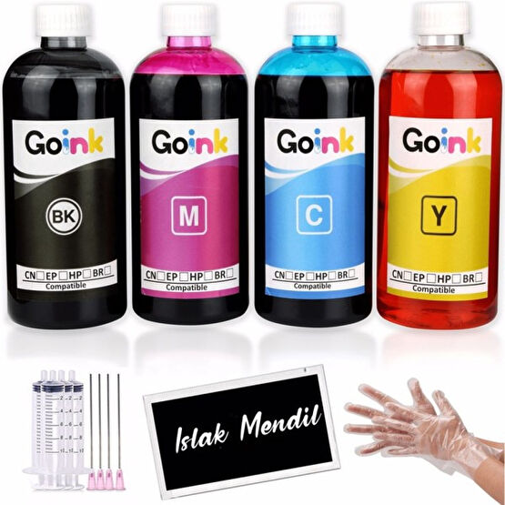 Baskistan Epson Bitmeyen Kartuşlu Yazıcı Mürekkebi 4 x 500 ml 15000 Sayfa - Renkli Kartuş Dolum Ürünleri Fiyatı
