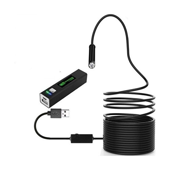 Bayındır Elektronik Wi-Fi ile Çalışan 8 Ledli Endoskop Yılan Kamera 10 Metre Sert Kablo- Anlık Izleme - Siyah Elektrikli Kesme Makinesi Fiyatı