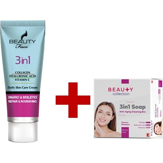 Beauty Collection Beauty Face Collagen + Hyaluronic Acıd + Vitamin C Bakım Kremi+B. Collection 3in1 Anti-Aging Sabun Nemlendiriciler Fiyatı