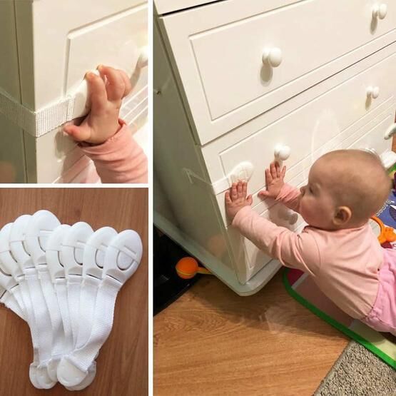 Bebek Çocuk Güvenlik 10 Adet Dolap ve Çekmece Kilidi