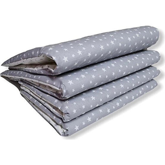 Bebek Özel Bebek Çocuk Beşik Kenar Koruma 70 x 120 Park Beşik Için (4 Parça) Bariyer Bumper Gri Yıldızlı Bebek Uyku Seti Fiyatı