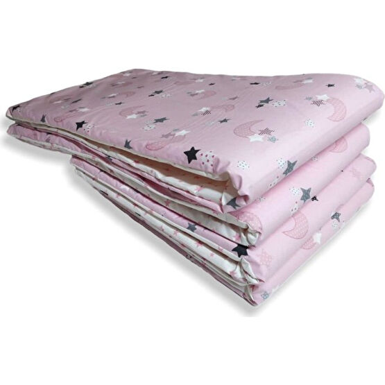 Bebek Özel Bebek Çocuk Beşik Kenar Koruma 70 x 120 Park Beşik Için (4 Parça) Bariyer Bumper Pembe Hilal/pembe Yıldızlı Bebek Uyku Seti Fiyatı
