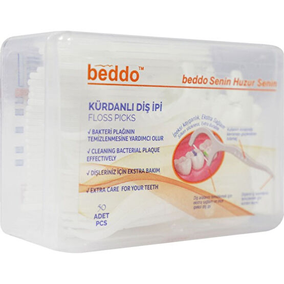 Beddo Beddo™ Diş Ipi Kürdanlı 50 Li Paket - 1 Diş İpleri Fiyatı