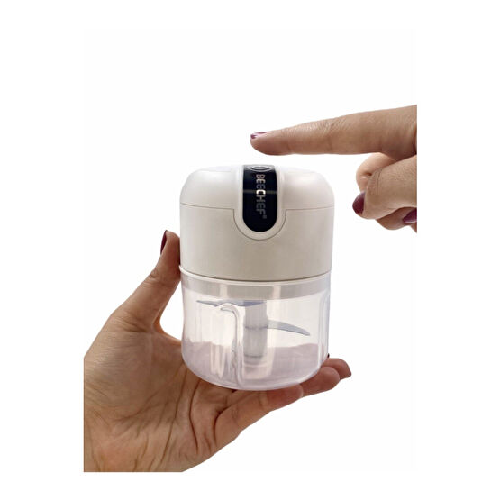 BeeChef Şarjlı Paslanmaz 3 Bıçaklı Pratik Mini El Rondosu 250ml Doğrayıcılar / Rondolar Fiyatı