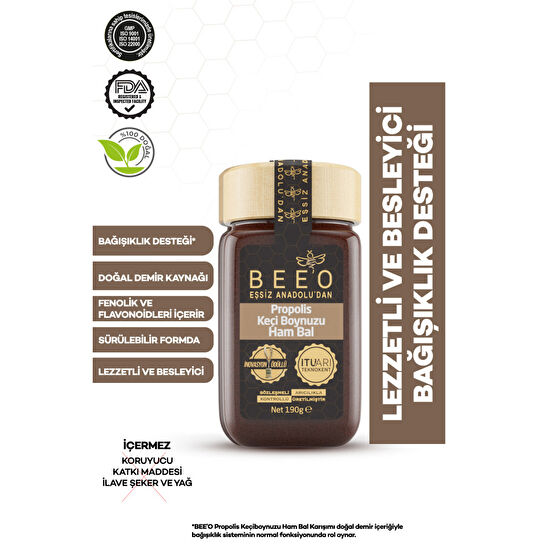BEEO Keçiboynuzu + Ham Bal + Propolis